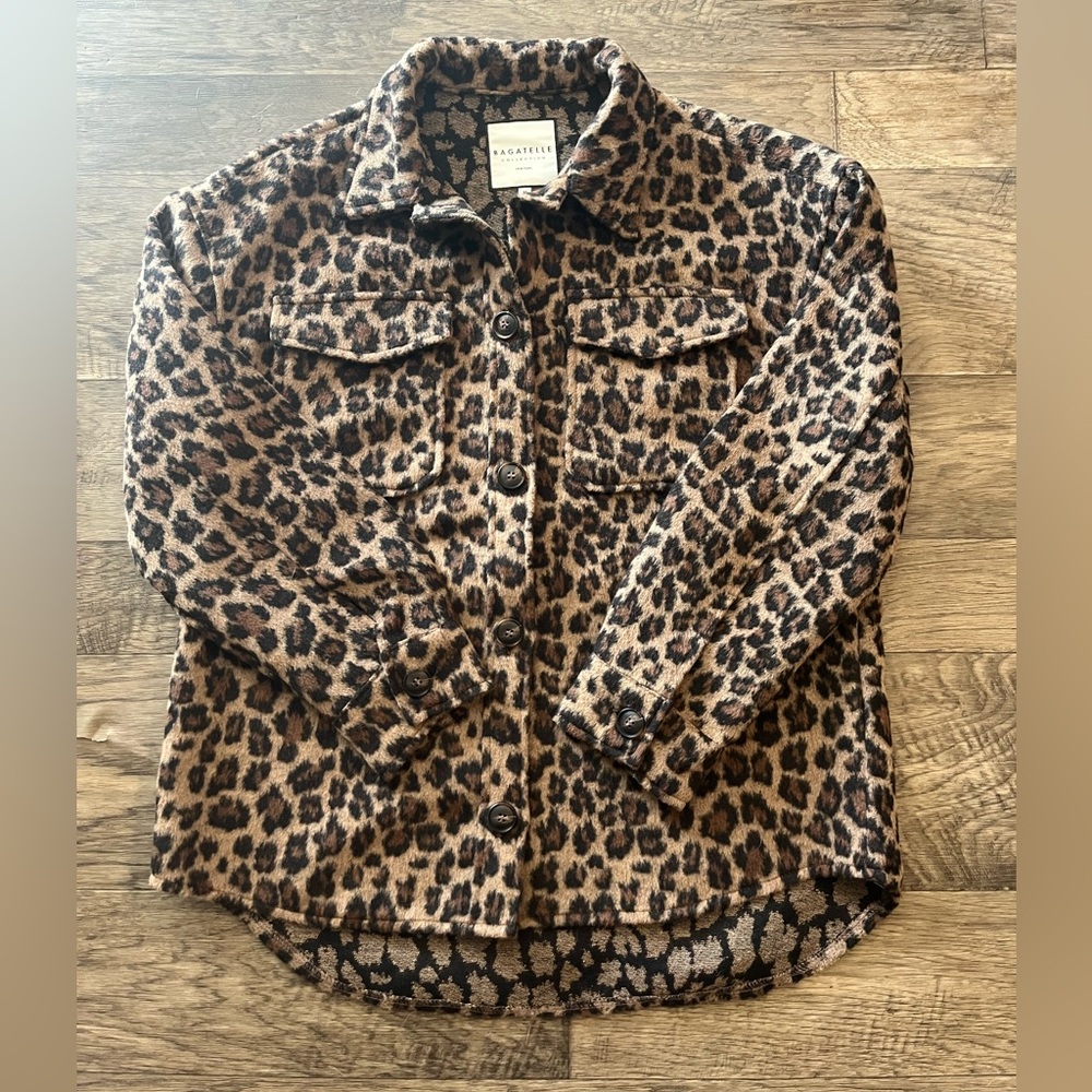 Bagatelle Brown Leopard Print Teddy Jacket